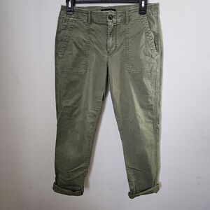 Banana Republic Olive Green Casual Pants Capri Cropped Rolled Neutral Solid